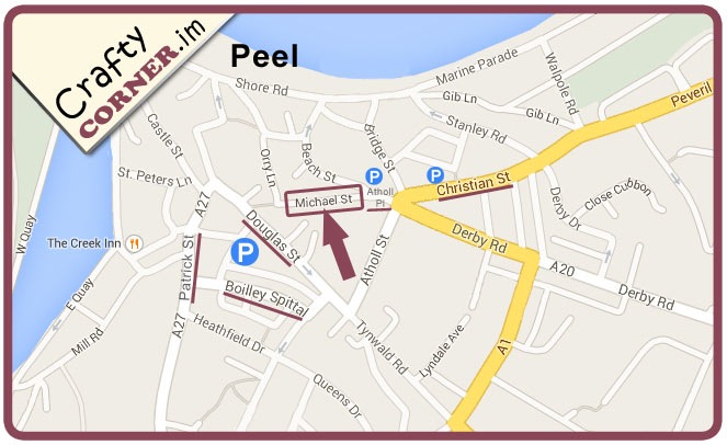 map of crafty corner michael street peel isle of man